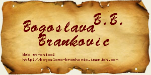 Bogoslava Branković vizit kartica